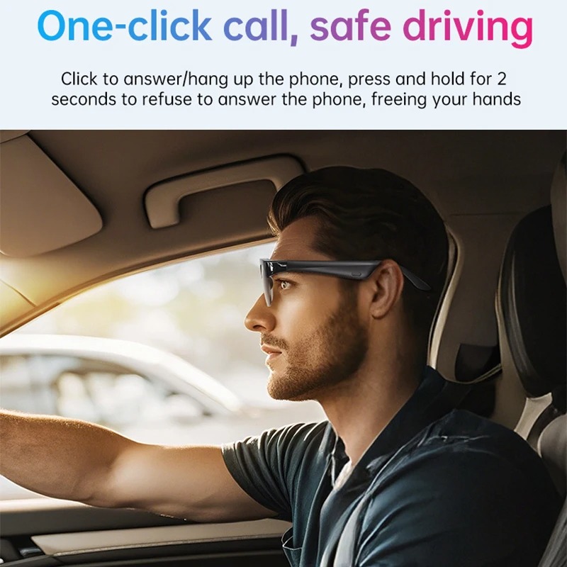 Gambar produk COTAUL Kacamata Bluetooth Headset AI Translation Smart Glasses IPX4 - XG89AI - 5