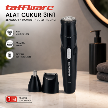 Gambar produk Taffware Alat Cukur Elektrik 3in1 Jenggot Rambut Bulu Hidung - AG-818