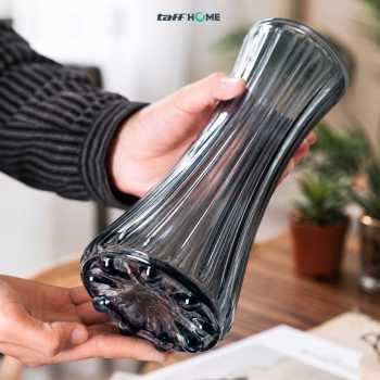 Gambar produk TaffHOME Vas Bunga Kaca Bening Estetik Vintage Glass Flower Vase - Y23 - 3