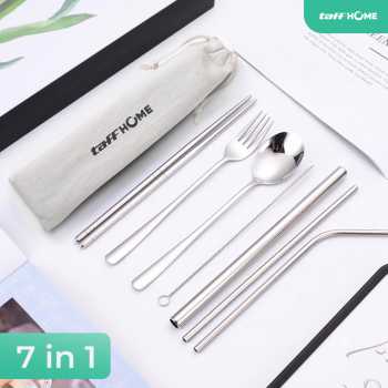 TaffHOME Set Perlengkapan Makan Sendok Garpu Sumpit Pouch Cutlery Set - T1