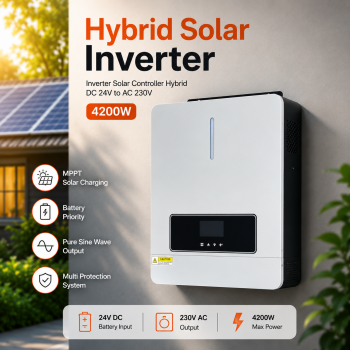 SolaBright Inverter Solar Controller Hybrid DC 24V to AC 230V 4200W - NM-4.2KW- ECO-M-PLUS