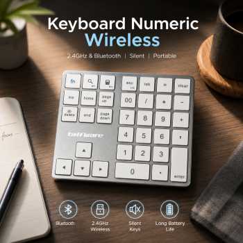 Taffware Keyboard Numeric Numpad Wireless Bluetooth 2.4GHz Silent - K35