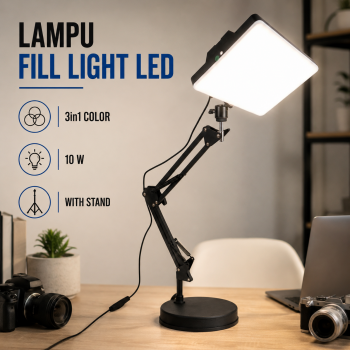 BAO Lampu Fill Light LED Dimmable 3in1 Color 10W with Stand 12 Inch - ZGRL-12