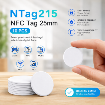 GUGUJI NTag215 NFC Tag Sticker RFID No Adhesive 25mm 10 PCS - GJ-25