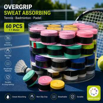 Wil Grip Raket Tennis Badminton Padel Sweat Absorbing 1.1M 60 PCS - W-1