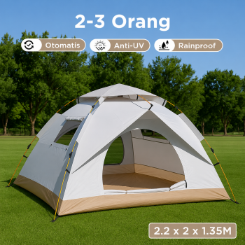 XTZ Tenda Camping Lipat Otomatis 2-3 Orang Double Layer Waterproof - SH-020