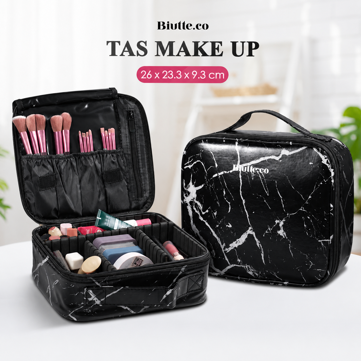 Biutte.co Tas Koper Make Up Travel Cosmetic Big Capacity Waterproof - F119 Gambar produk Biutte.co Tas Koper Make Up Travel Cosmetic Big Capacity Waterproof - F119 - Utama