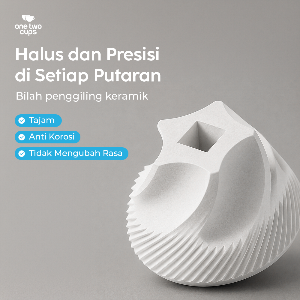 One Two Cups Penggiling Kopi Manual Coffee Grinder Adjustable Portable - D-11 Gambar produk One Two Cups Penggiling Kopi Manual Coffee Grinder Adjustable Portable - D-11 - 1