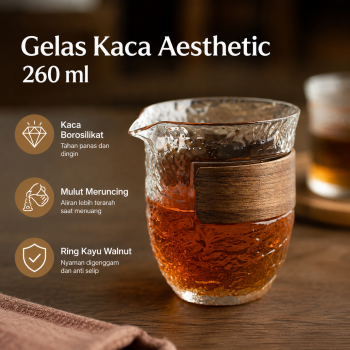 QIXAN Gelas Kaca Aesthetic Kopi Teh Chinese Style Glass 260ml - XZ-260