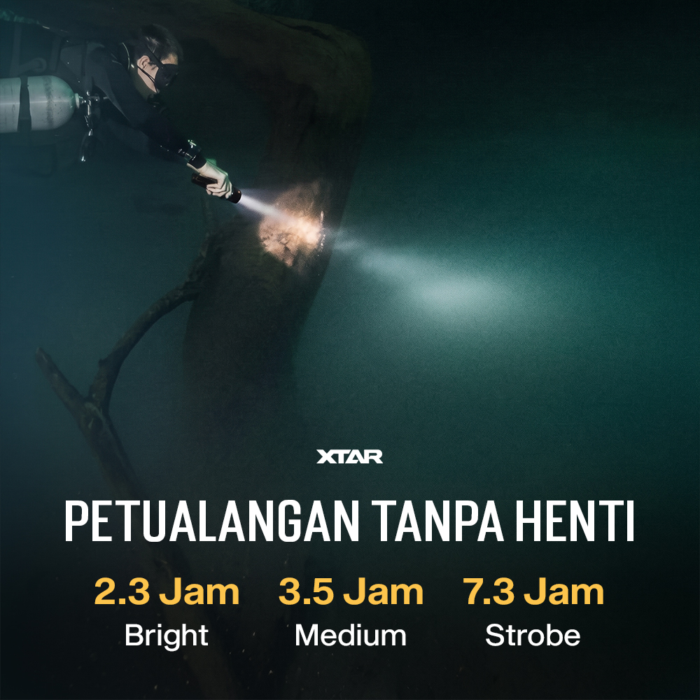 Gambar produk XTAR Senter Selam Diving Luminus Adjustable Beam Angle 1600 Lumens - D40 - 6
