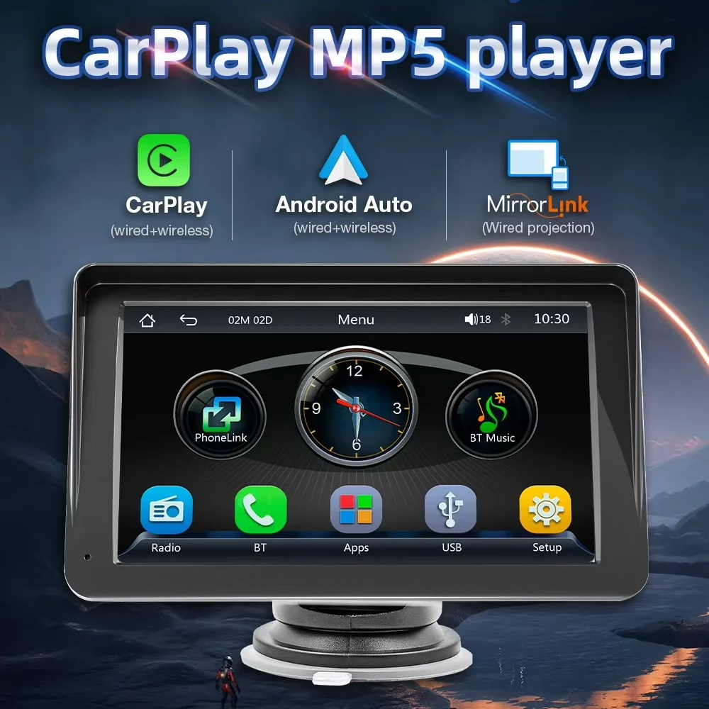 BQCC Head Unit Tape Mobil MP5 Bluetooth CarPlay Android Auto 7 Inch - B5300 Gambar produk BQCC Head Unit Tape Mobil MP5 Bluetooth CarPlay Android Auto 7 Inch - B5300 - 1