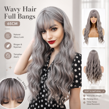 FYNHA Wig Rambut Palsu Panjang Bergelombang Wavy Hair Full Bangs 65cm - HB-004