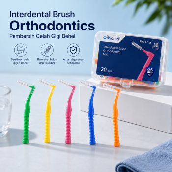TaffOmicron Interdental Brush Orthodontics Pembersih 20 PCS 0.6-1.5mm - A-615