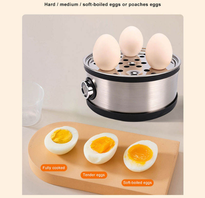 HUAPO Alat Rebus Telur Listrik 7 Slot Mini Egg Cooker 200W - ZDQ-FX04 Gambar produk HUAPO Alat Rebus Telur Listrik 7 Slot Mini Egg Cooker 200W - ZDQ-FX04 - 4