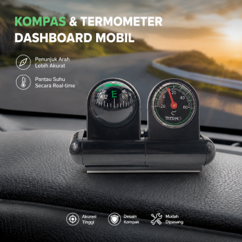 Gambar produk FORAUTO Kompas Mobil Car Dashboard Compass and Thermometer - C288-5