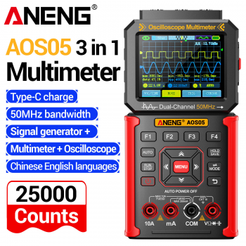ANENG Digital Multimeter Osiloskop 3in1 Dual Channel 50MHz 25000 Count - AOS05