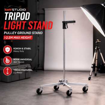 TaffSTUDIO Tripod Light Stand Studio Pulley Ground Gun Handle 2.2M - 220F