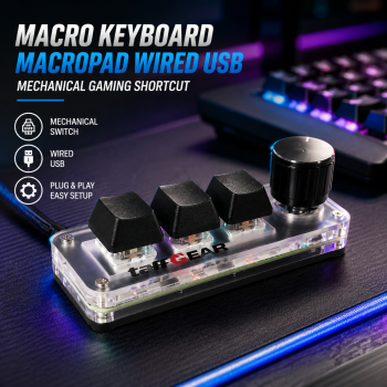 Gambar produk TaffGEAR Macro Keyboard Macropad Wired USB Mechanical Gaming Shortcut - VD3