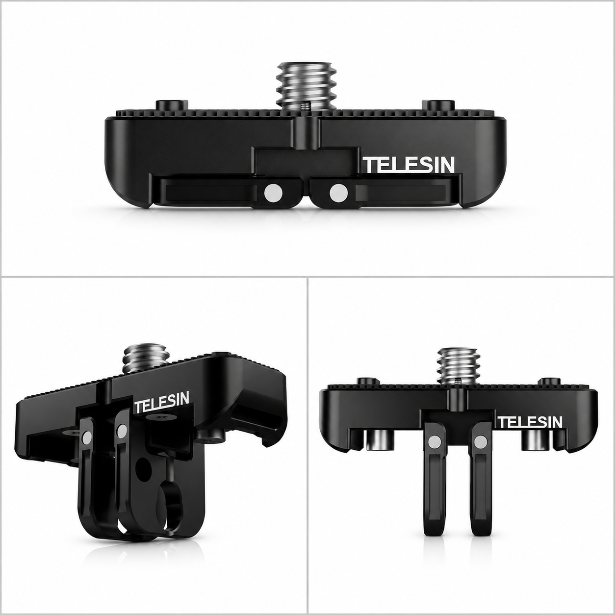 TELESIN Adapter Kamera Aksi Dual Mount 1/4 Threaded Hole Insta360 X4 - S7-JBK-05 Gambar produk TELESIN Adapter Kamera Aksi Dual Mount 1/4 Threaded Hole Insta360 X4 - S7-JBK-05 - 1