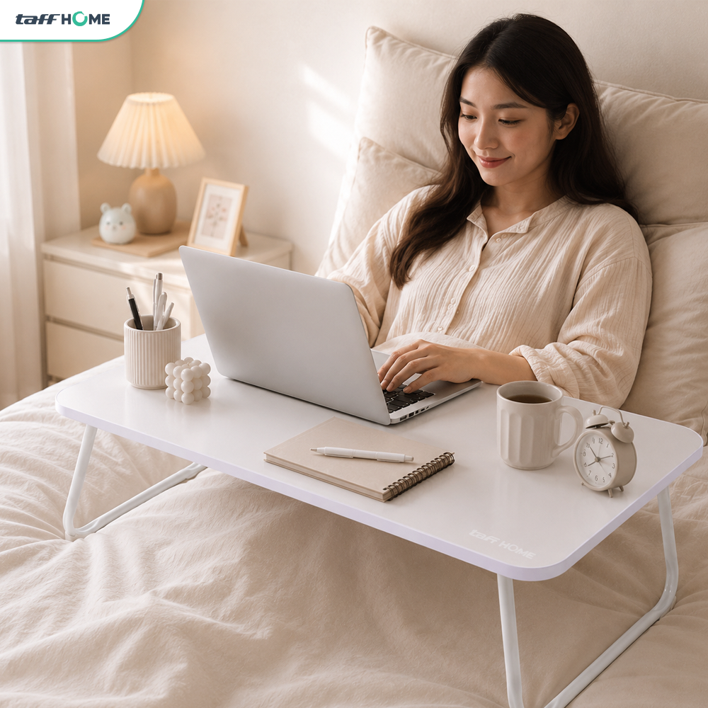 TaffHOME Meja Lipat Laptop Foldable Bed Table 70x48cm - BO67 Gambar produk TaffHOME Meja Lipat Laptop Foldable Bed Table 70x48cm - BO67 - 6