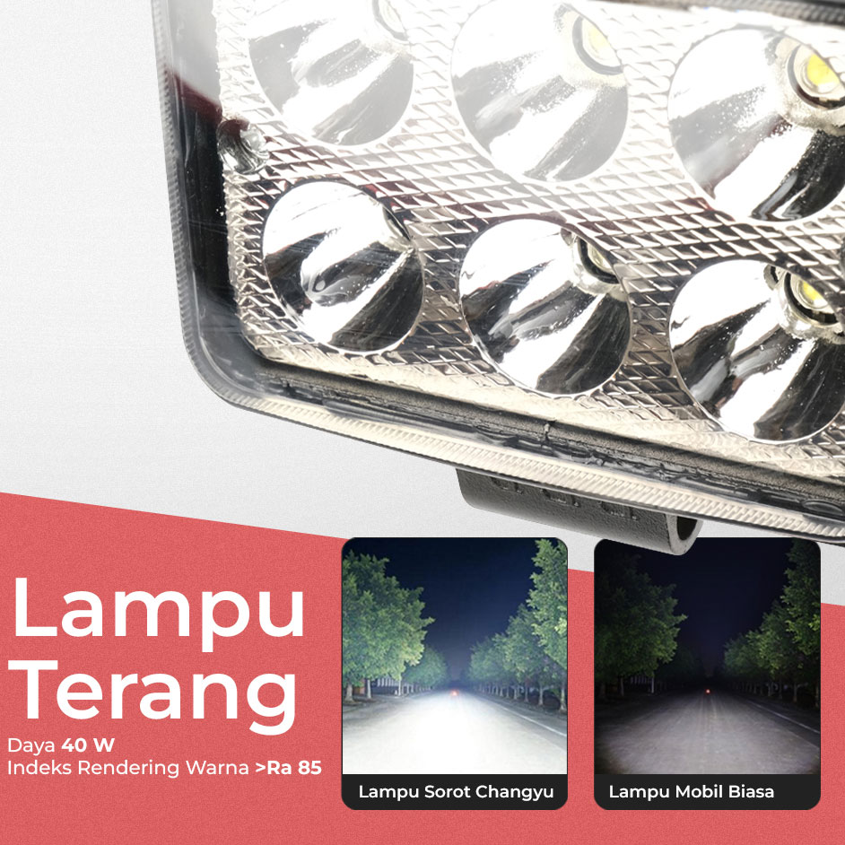Gambar produk Changyu Lampu Sorot Mobil LED SMD Floodlight Cool White IP67 40W - SDR19 - 1