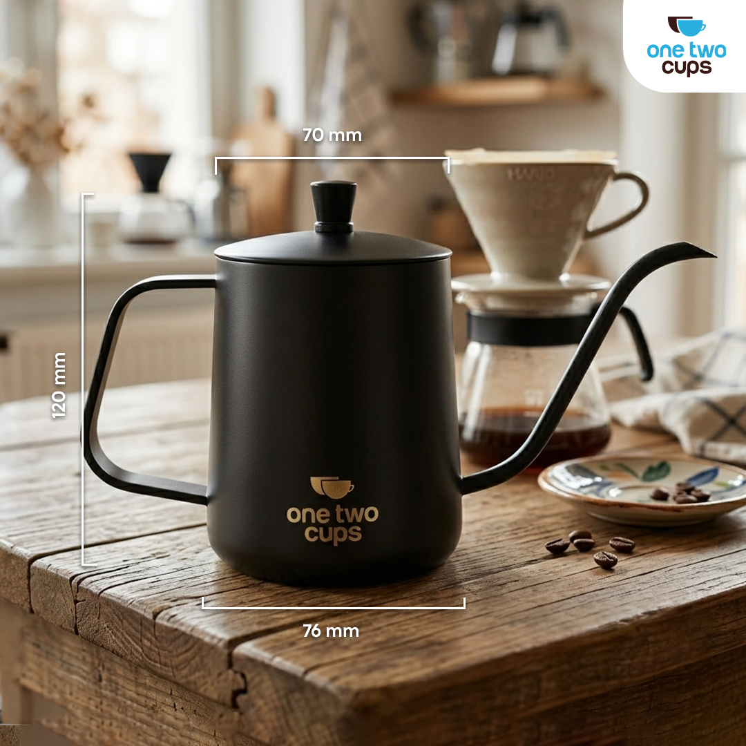 One Two Cups Teko Kopi Leher Angsa Gooseneck Pour Over Kettle 350ml - HS-10 Gambar produk One Two Cups Teko Kopi Leher Angsa Gooseneck Pour Over Kettle 350ml - HS-10 - 7