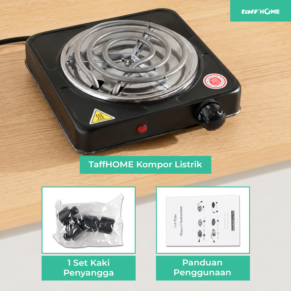 Gambar produk TaffHOME Kompor Listrik 1 Tungku Single Burner Coil Hot Plate 1000W - C1-1000-10 - 8