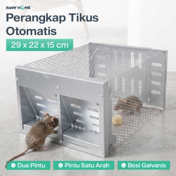 TaffHOME Jebakan Perangkap Tikus Besi Otomatis Double Door 29x22x15cm - BD-22