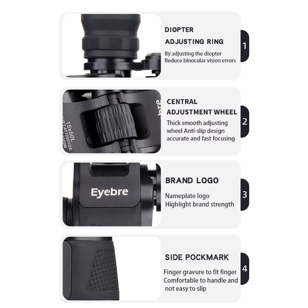 Eyebre Teropong Binocular Telescope Outdoor Multilayer BAK4 15X50 IPX6 - PZ1350-28 Gambar produk Eyebre Teropong Binocular Telescope Outdoor Multilayer BAK4 15X50 IPX6 - PZ1350-28 - 4