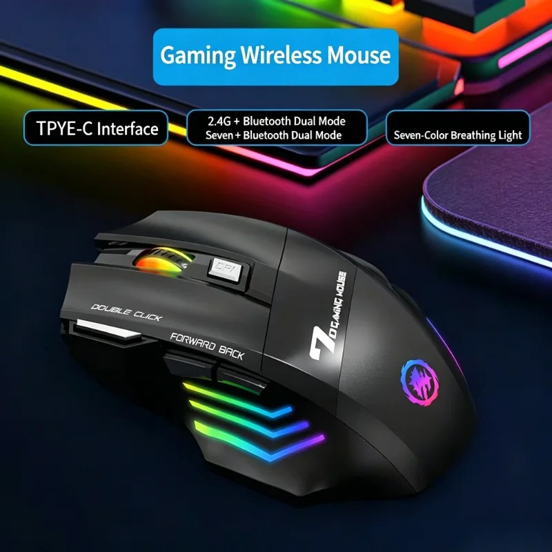 NUOLUX Mouse Gaming Wireless Optical 2.4GHz Ergonomic 7 Key 1600DPI - X7 Gambar produk NUOLUX Mouse Gaming Wireless Optical 2.4GHz Ergonomic 7 Key 1600DPI - X7 - 2