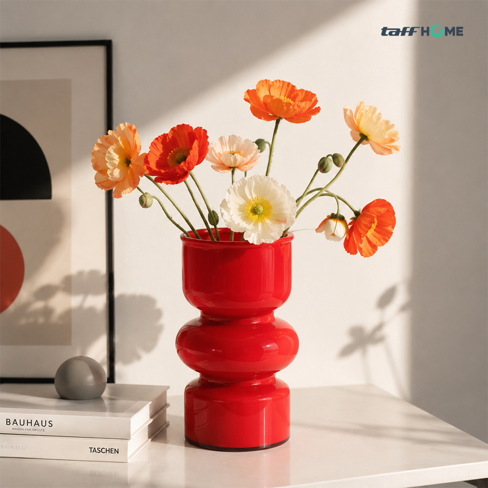 Gambar produk TaffHOME Vas Bunga Kaca Nordic Bottle Vase Flower Pot Home Decor 18cm - AM-18 - 3