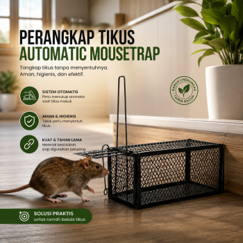 HOMEFI Jebakan Perangkap Tikus Kandang Besi Automatic Mousetrap - B-30