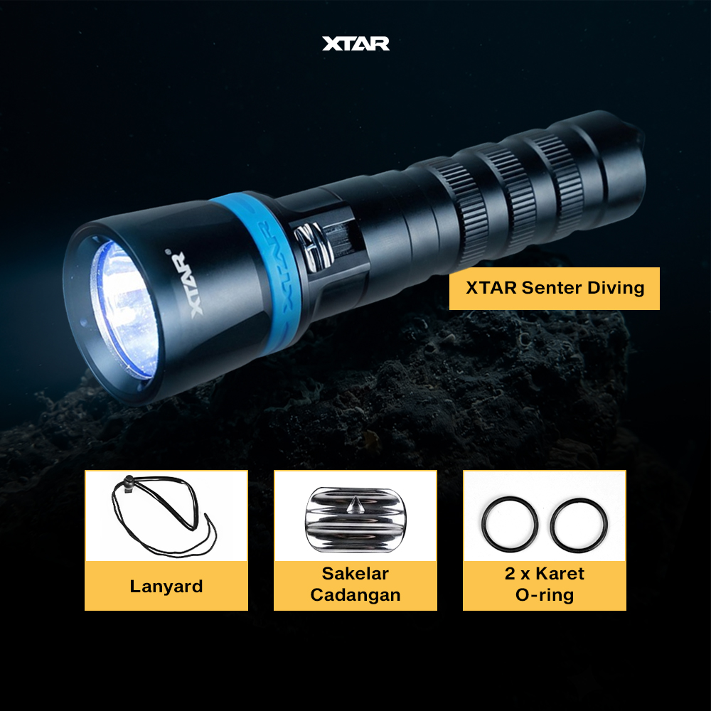 XTAR Senter Selam Diving Cree XP-L2 W2 LED Waterproof IPX8 1000 Lumens - DS1 KT Gambar produk XTAR Senter Selam Diving Cree XP-L2 W2 LED Waterproof IPX8 1000 Lumens - DS1 KT - 7