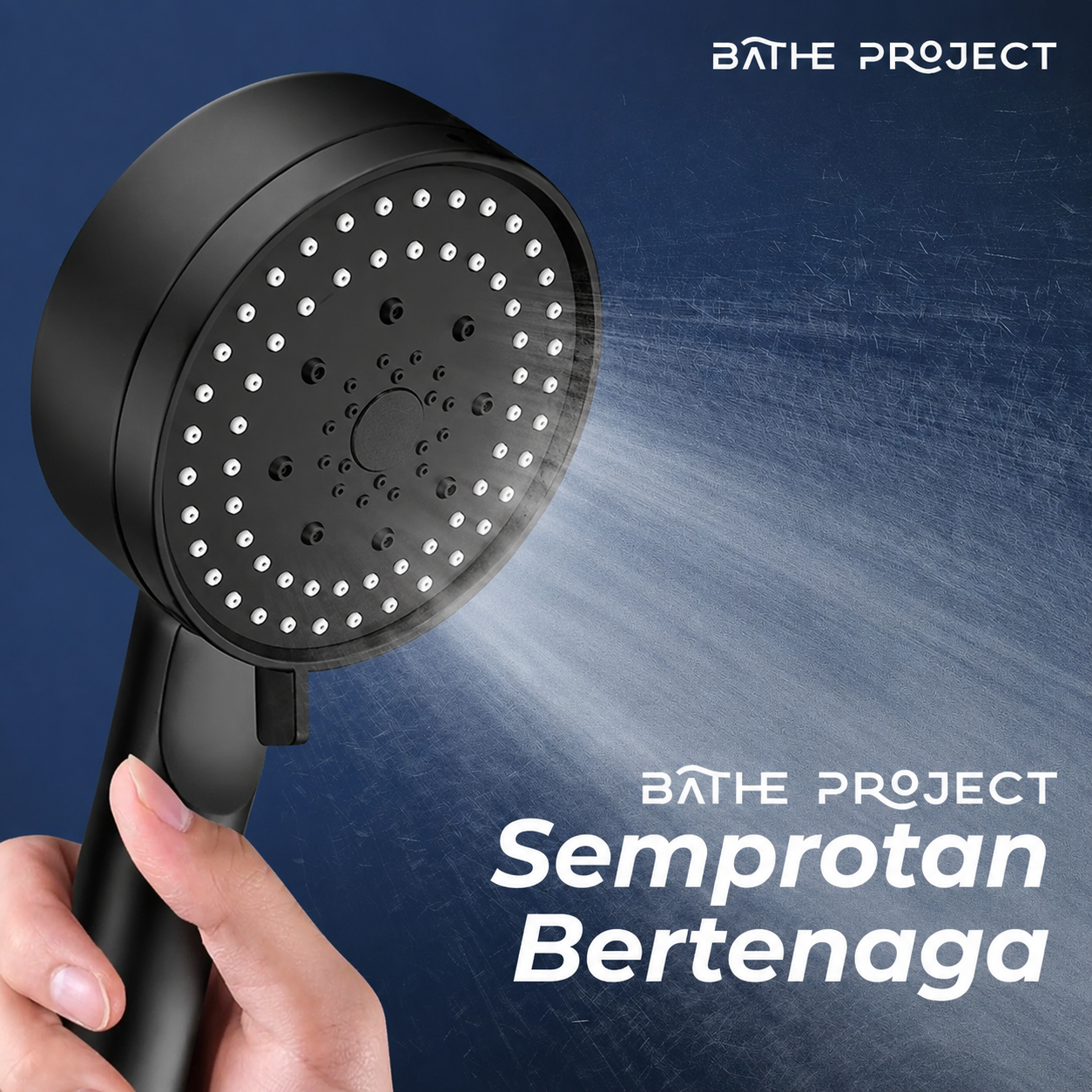 BATHE PROJECT Kepala Shower Mandi One-Key Stop 5 Mode Adjustable - SH28 Gambar produk BATHE PROJECT Kepala Shower Mandi One-Key Stop 5 Mode Adjustable - SH28 - 2