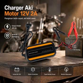 Gambar produk Extractme Charger Aki Motor Intelligent Battery Charger 12V 2A - H-2