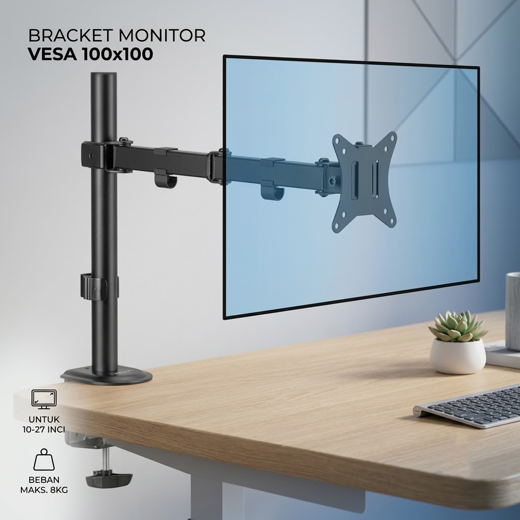 Taffware Bracket Monitor Table Mount Clamp VESA 100x100 10-27 Inch TV - Z011 Gambar produk Taffware Bracket Monitor Table Mount Clamp VESA 100x100 10-27 Inch TV - Z011 - Utama