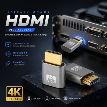 DZST Plug HDMI Virtual Dummy Port Adapter Mining 1.4 DDC EDID 4K UHD - DZ025