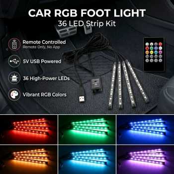 ANMINGPU Lampu LED Strip DIY RGB Car Foot Light 36 LED USB Plug - AP-2