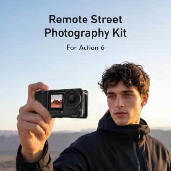 Gambar produk TELESIN Handle Grip Action Camera DJI Osmo Action 6 Street Photography - S6-FMS-39-TDJ