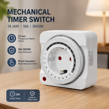 BLOWINS Mechanical Timer Switch Mekanikal Analog 24 Jam 16A 3600W - MT06A-GR