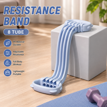 Gambar produk KASO Resistance Band 8 Shaped Elastic Adjustable Yoga Pilates 8 Tube - RD-30