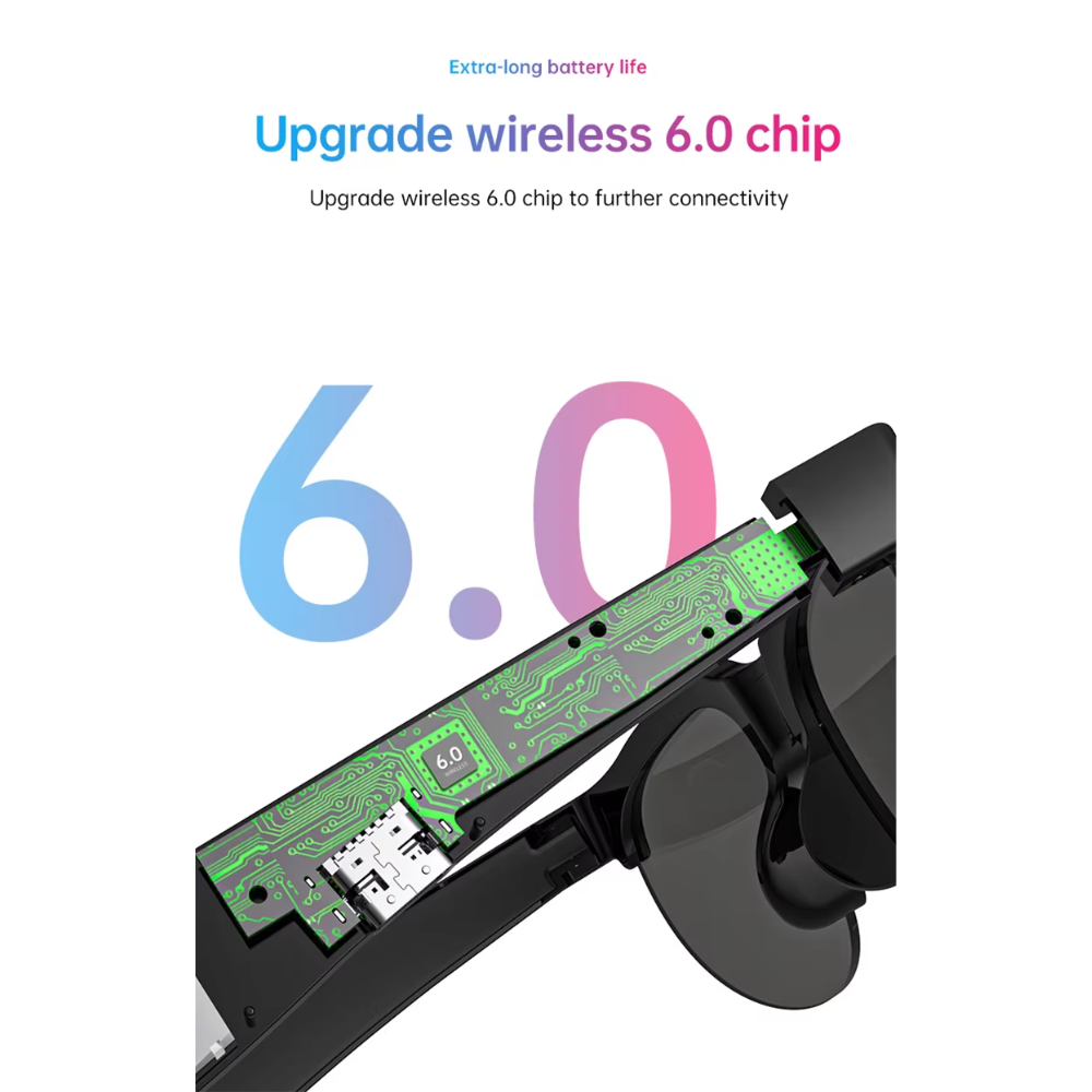 Gambar produk COTAUL Kacamata Bluetooth Headset AI Translation Smart Glasses IPX4 - XG89AI - 3