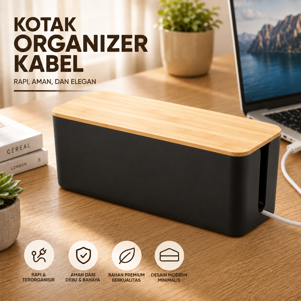 RONAR Kotak Organizer Kabel Wire Cable Storage Box Dustproof Medium - FT-200 Gambar produk RONAR Kotak Organizer Kabel Wire Cable Storage Box Dustproof Medium - FT-200 - Utama