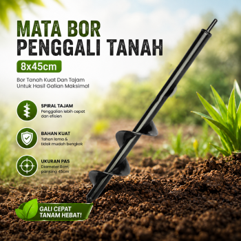 MPT Mata Bor Penggali Tanah Auger Spiral Drill Head Biopori - FG08