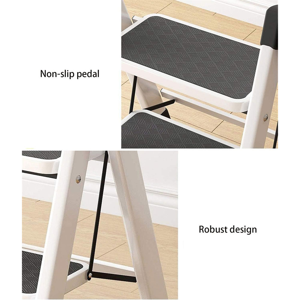 Gambar produk Clu Tangga Lipat Rumah Multifungsi Kitchen Carbon Steel 3 Tingkat - HB120 - 4