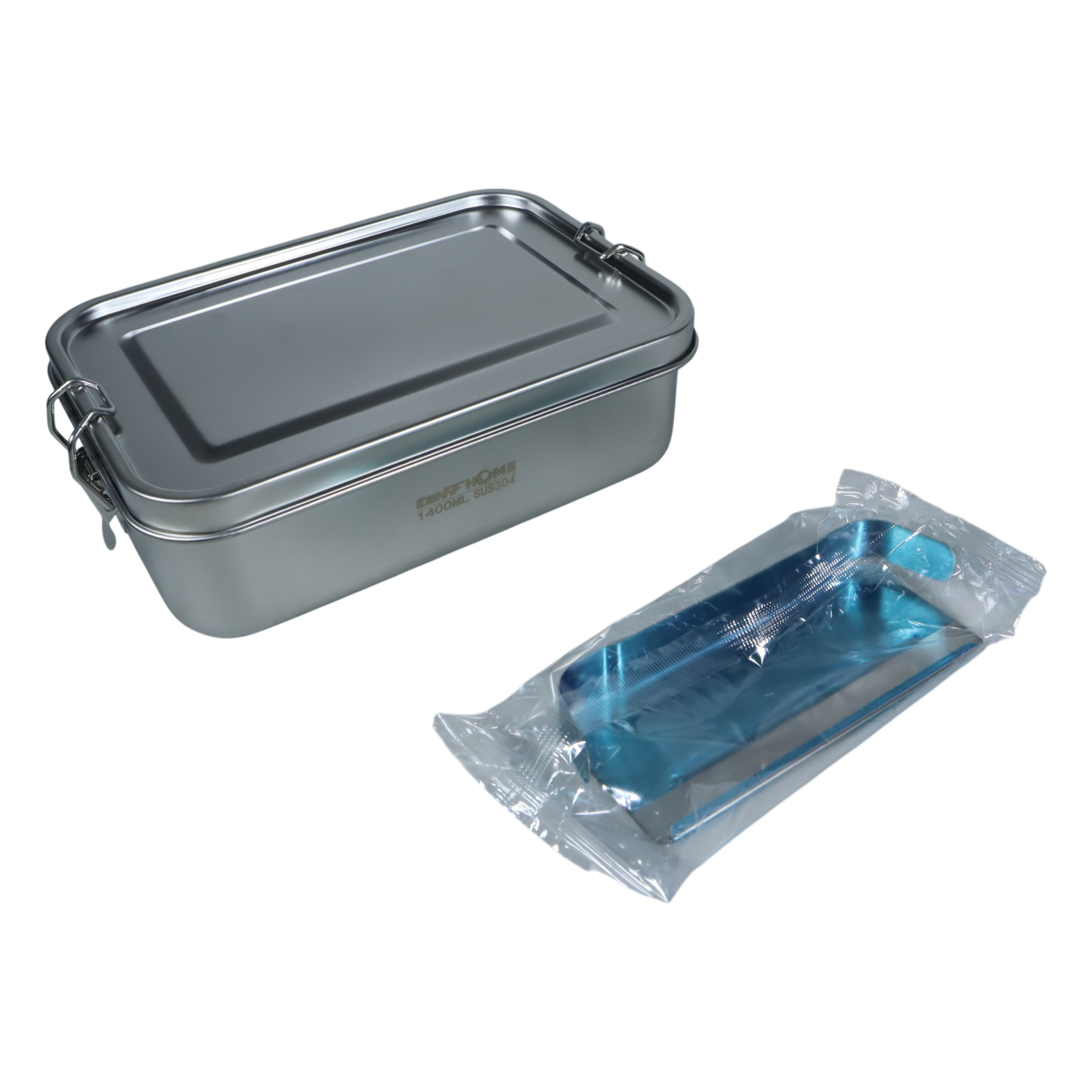 Gambar produk TaffHOME Kotak Makan Lunch Box Stainless Steel 304 2 Grid 1400ml - UP-14 - 8