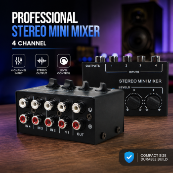 STERO Professional Stereo Mini Mixer Audio Ultra-Compact 4 Channel - CX400