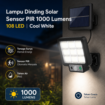 JING XIN Lampu Dinding Solar Sensor PIR 1000 Lumens Cool White - JX-F