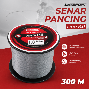 TaffSPORT Senar Pancing PE 4 Braided Strand Fishing Line 300M - BLTP