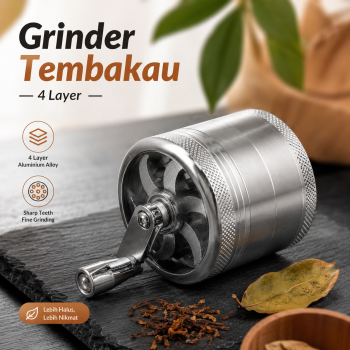 TBER Grinder Penggiling Tembakau Rokok Herb Crusher Handle 4 Layer - LBR-24